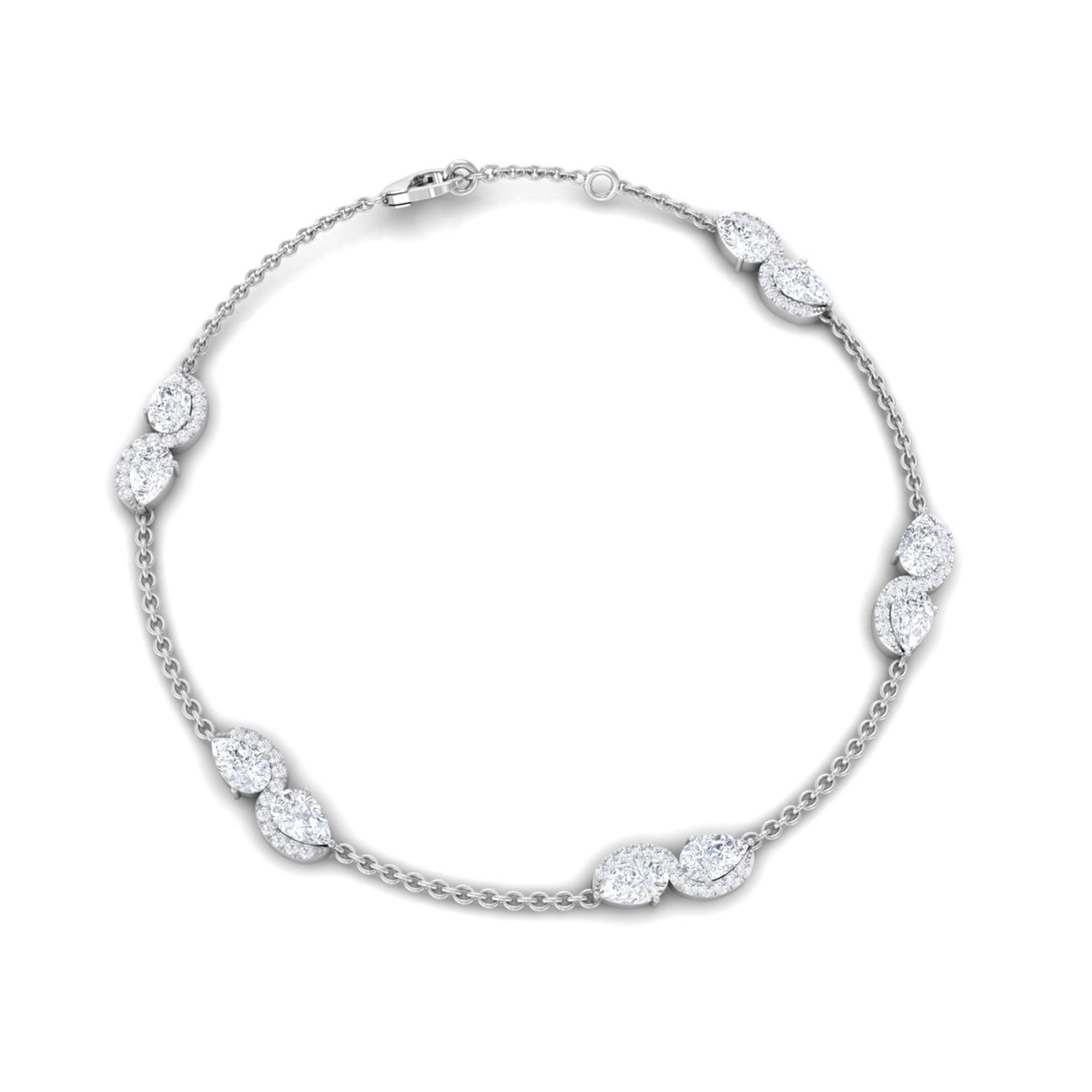 Classic Lab Grown Diamond Station Chain Bracelet Lab Grown Diamond - ( EF-VS ) - Color and Clarity - Vibrant Grown Labs