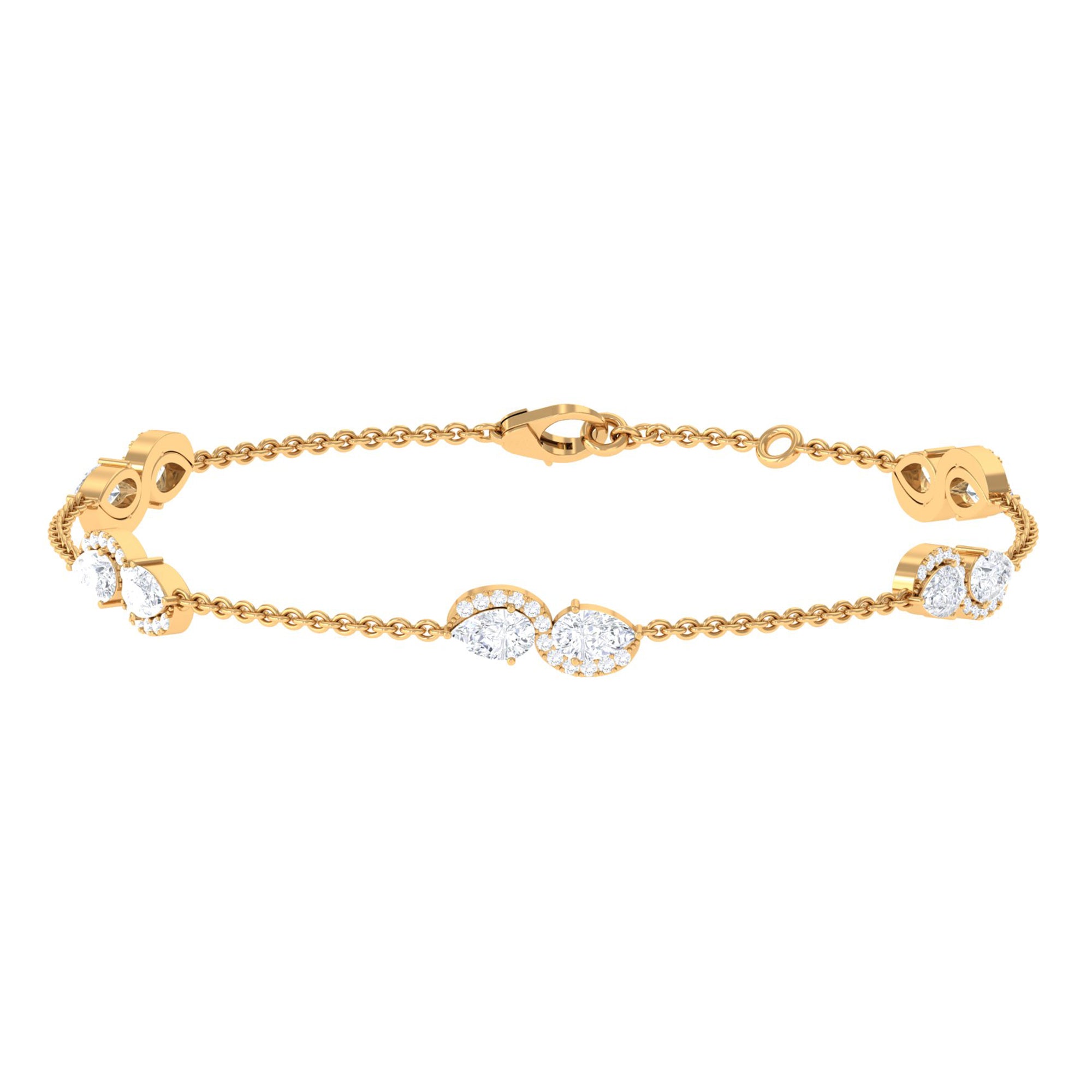 Classic Lab Grown Diamond Station Chain Bracelet Lab Grown Diamond - ( EF-VS ) - Color and Clarity - Vibrant Grown Labs