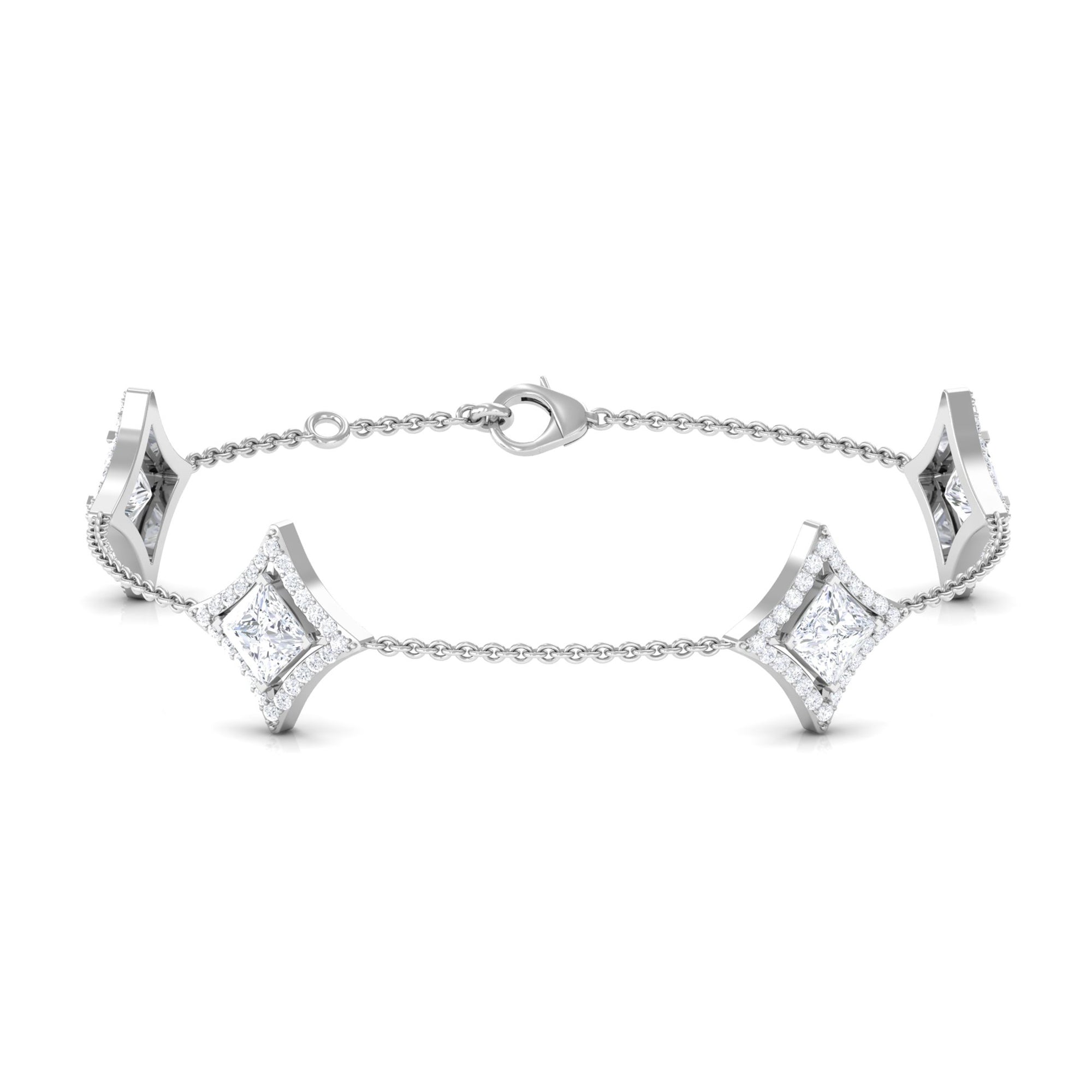 Classic Princess Cut Lab Grown Diamond Bracelet Lab Grown Diamond - ( EF-VS ) - Color and Clarity - Vibrant Grown Labs