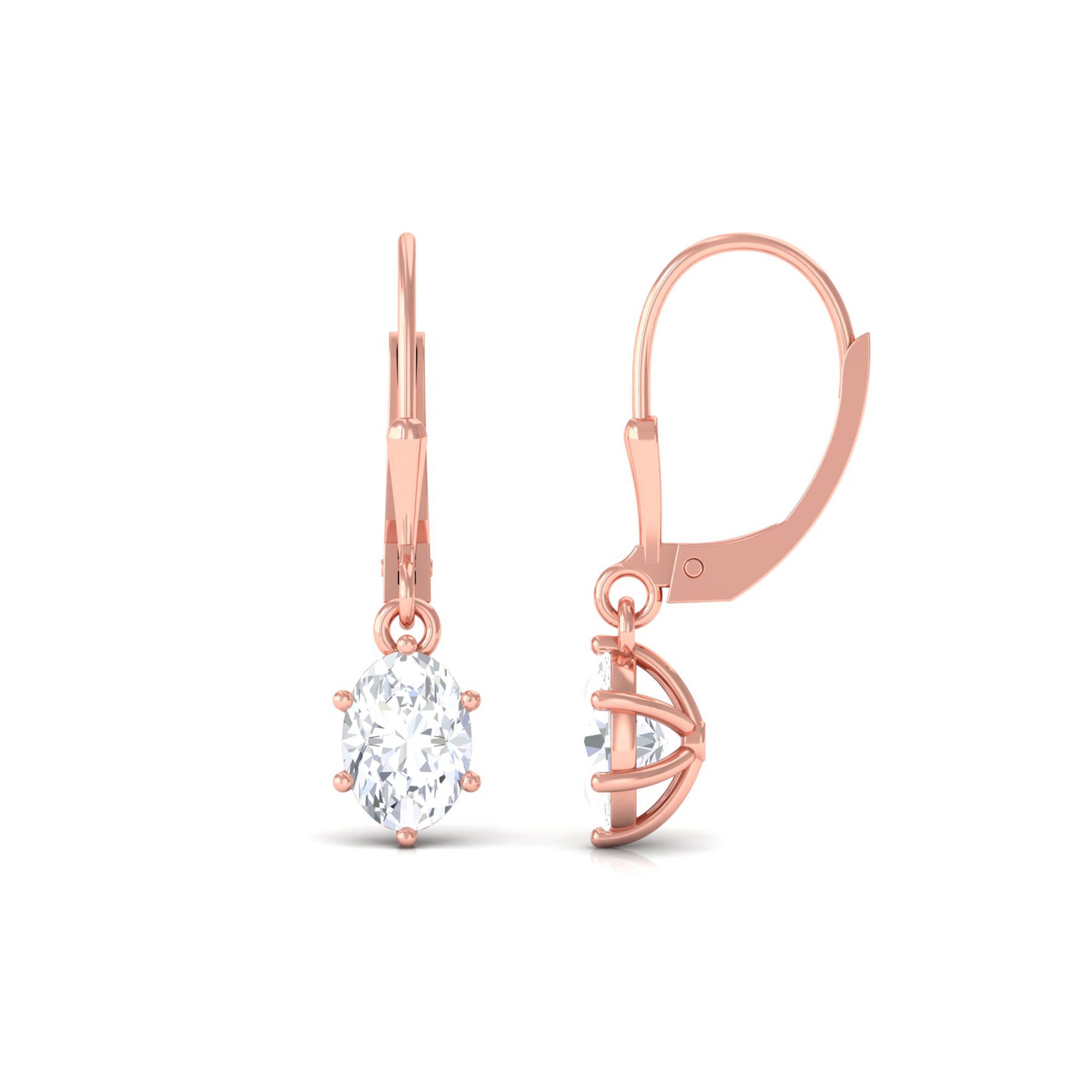 Vibrant Grown Labs-Lab Grown Diamond Solitaire Drop Lever back Earrings