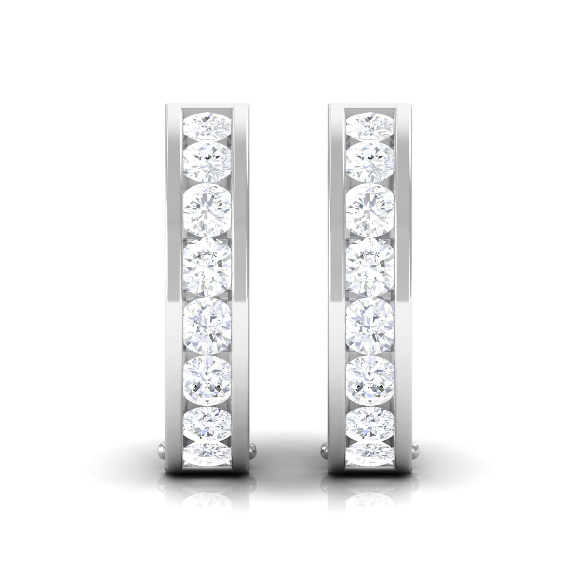 Vibrant Grown Labs-Channel Set Lab Grown Diamond Hoop Earrings