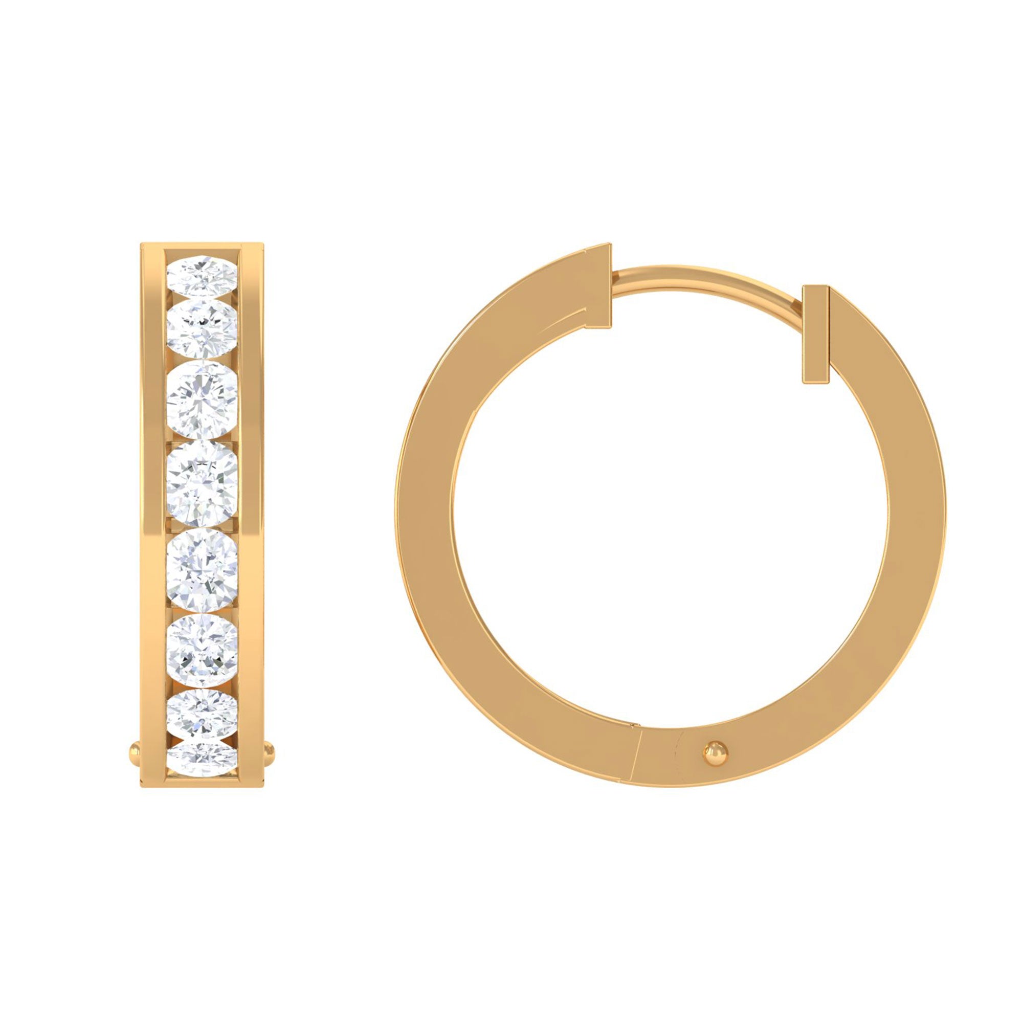 Vibrant Grown Labs-Channel Set Lab Grown Diamond Hoop Earrings