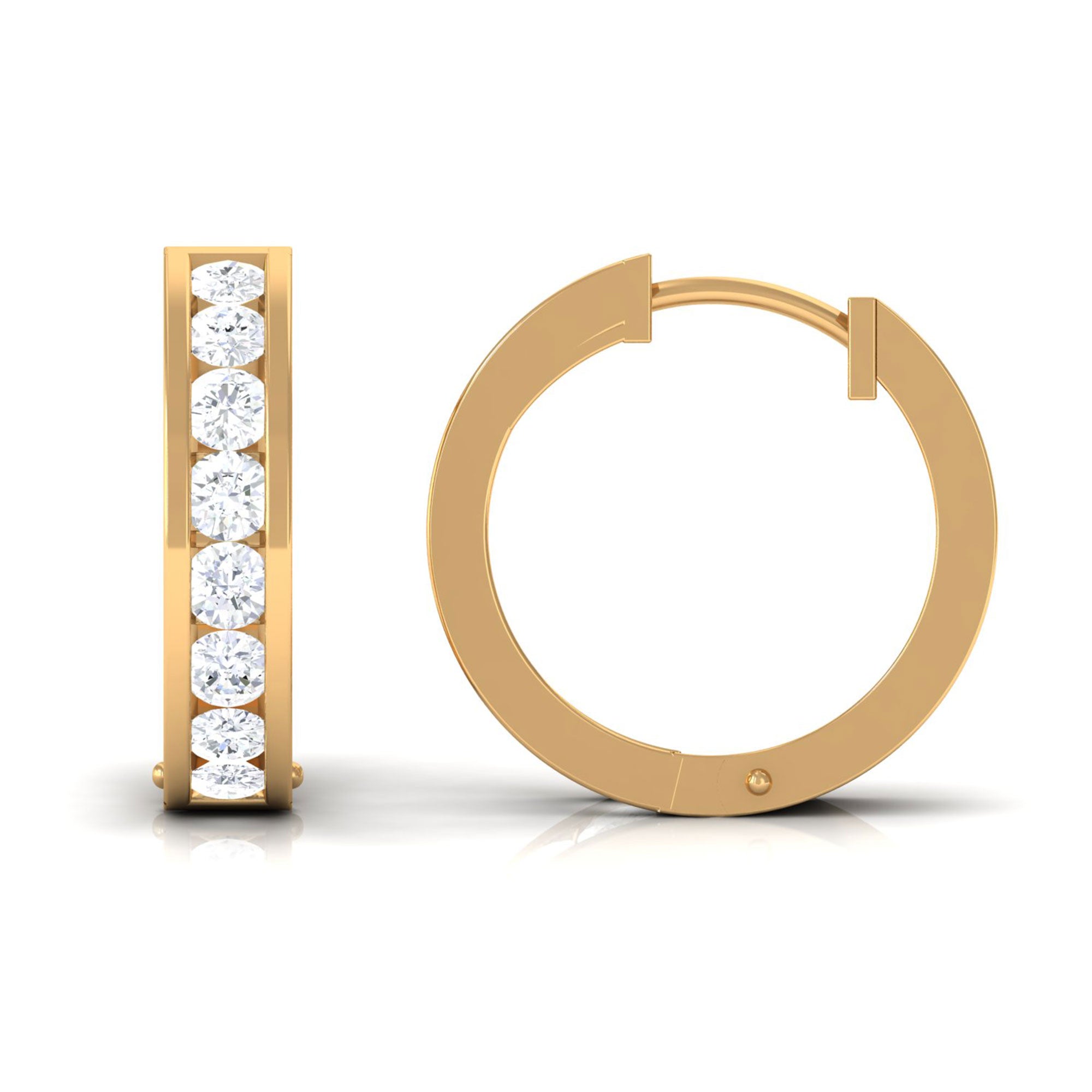 Vibrant Grown Labs-Channel Set Lab Grown Diamond Hoop Earrings