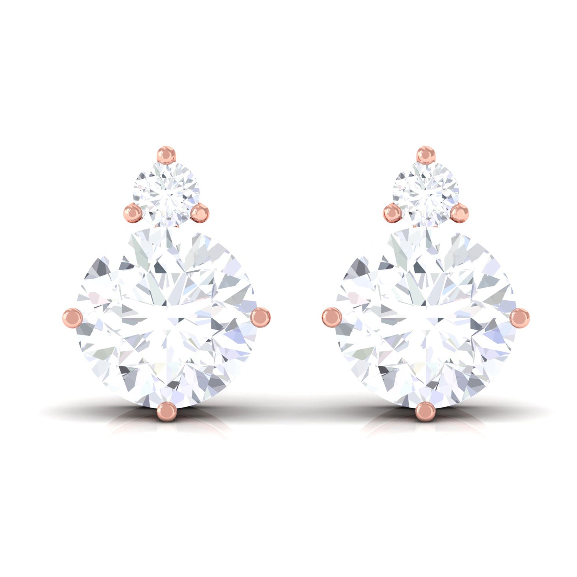 Vibrant Grown Labs-Minimal Round Lab Grown Diamond Stud Earrings