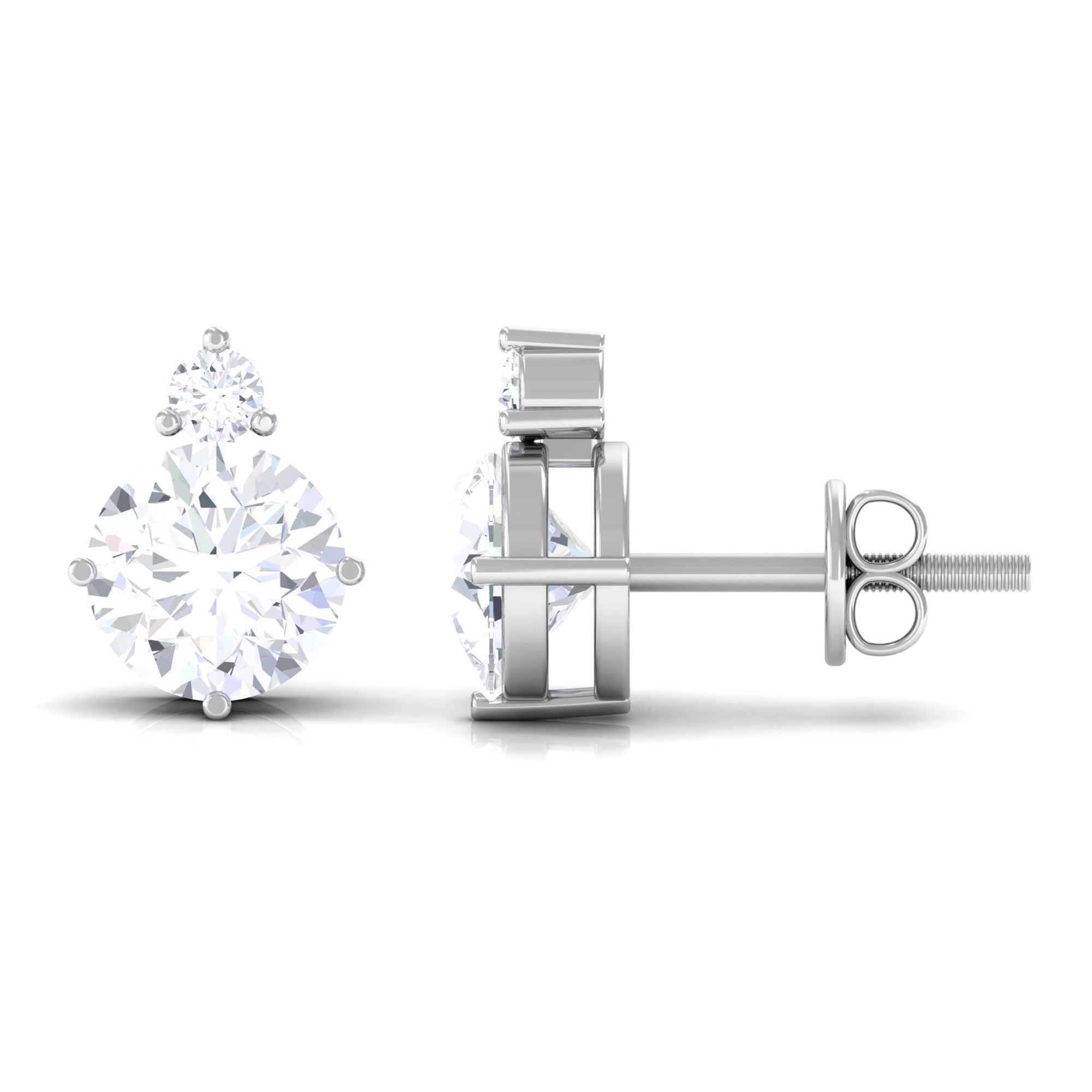 Vibrant Grown Labs-Minimal Round Lab Grown Diamond Stud Earrings