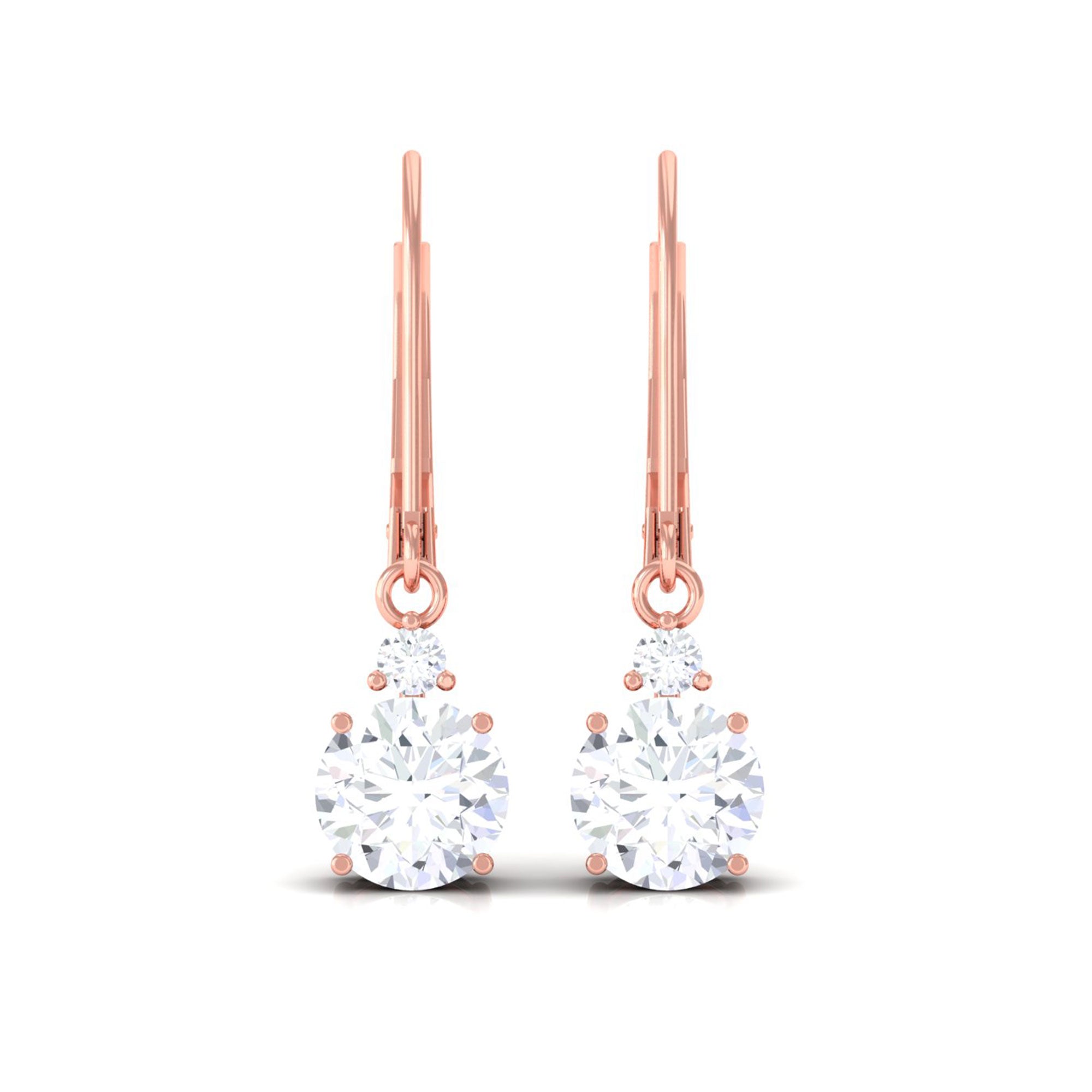 Vibrant Grown Labs-Round Shape Lab Grown Diamond Drop Earrings