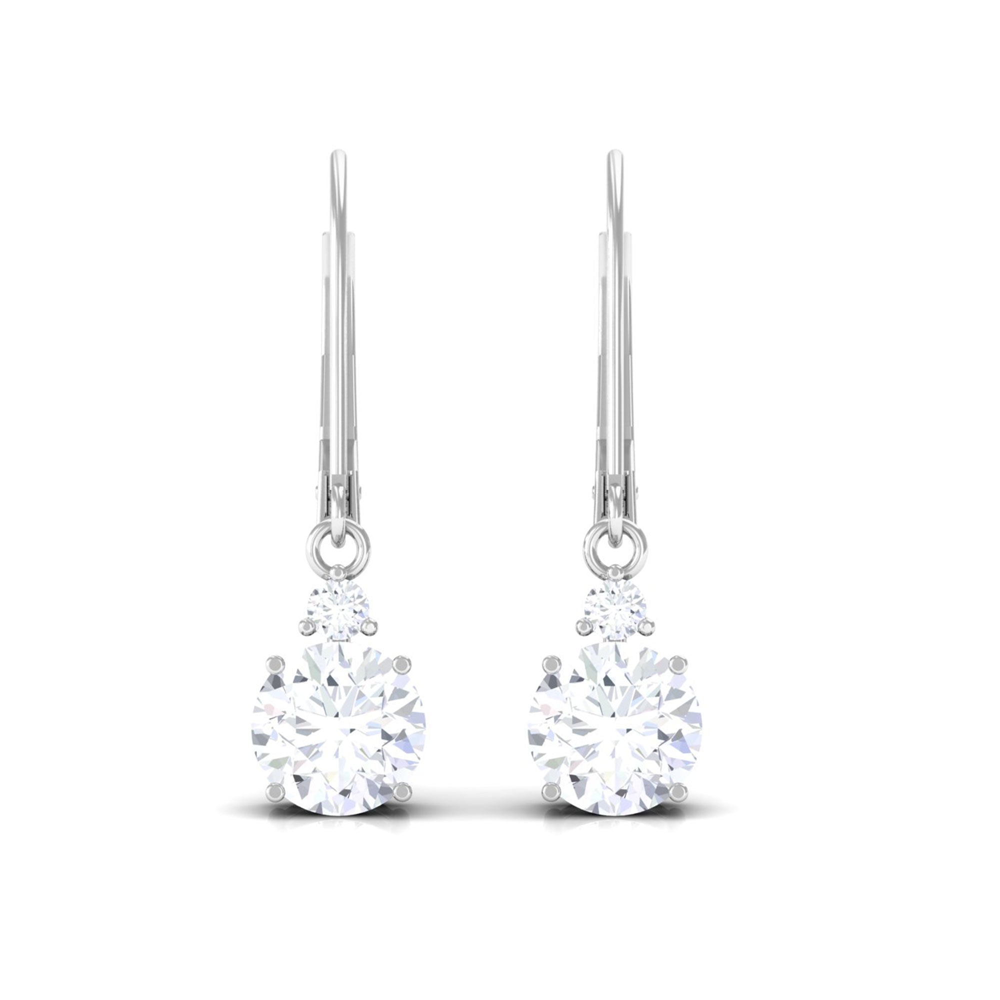 Vibrant Grown Labs-Round Shape Lab Grown Diamond Drop Earrings