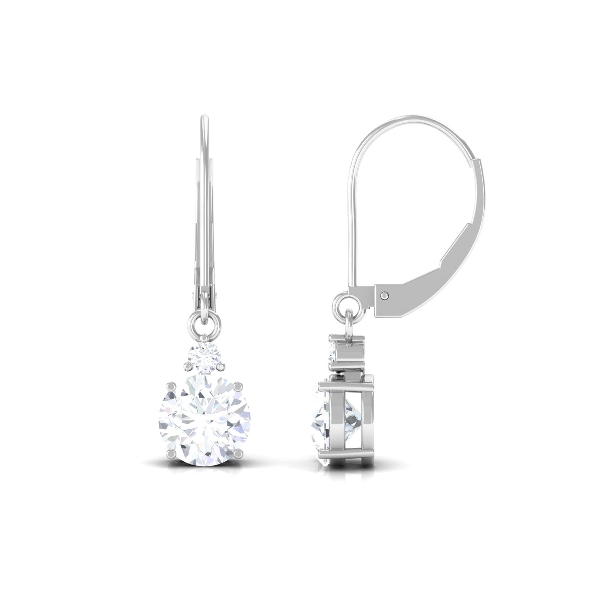 Vibrant Grown Labs-Round Shape Lab Grown Diamond Drop Earrings