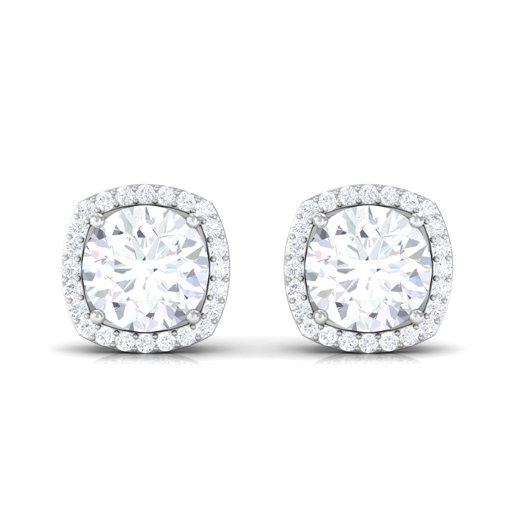 Vibrant Grown Labs-Classic Lab Grown Diamond Stud Earrings with Halo