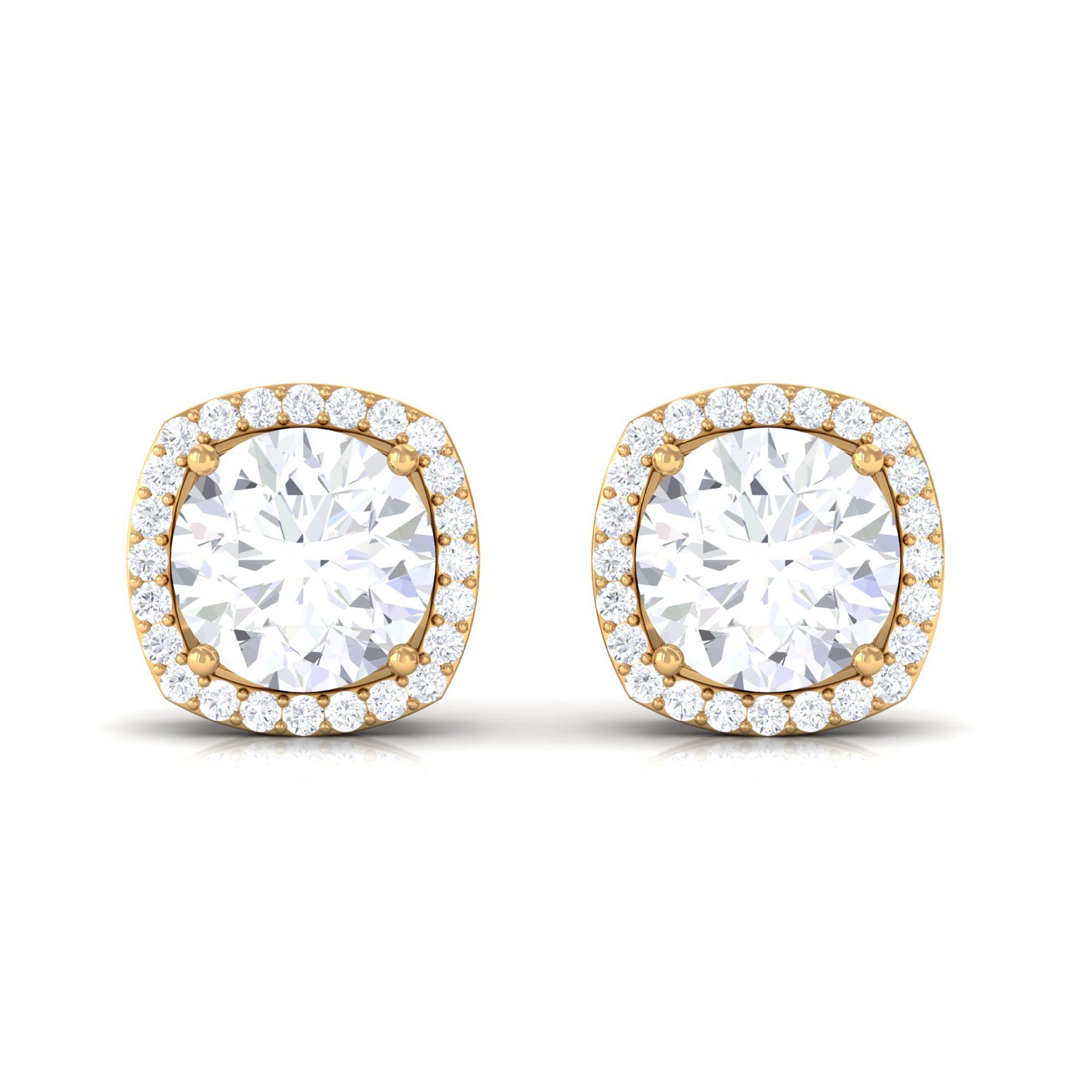 Vibrant Grown Labs-Classic Lab Grown Diamond Stud Earrings with Halo