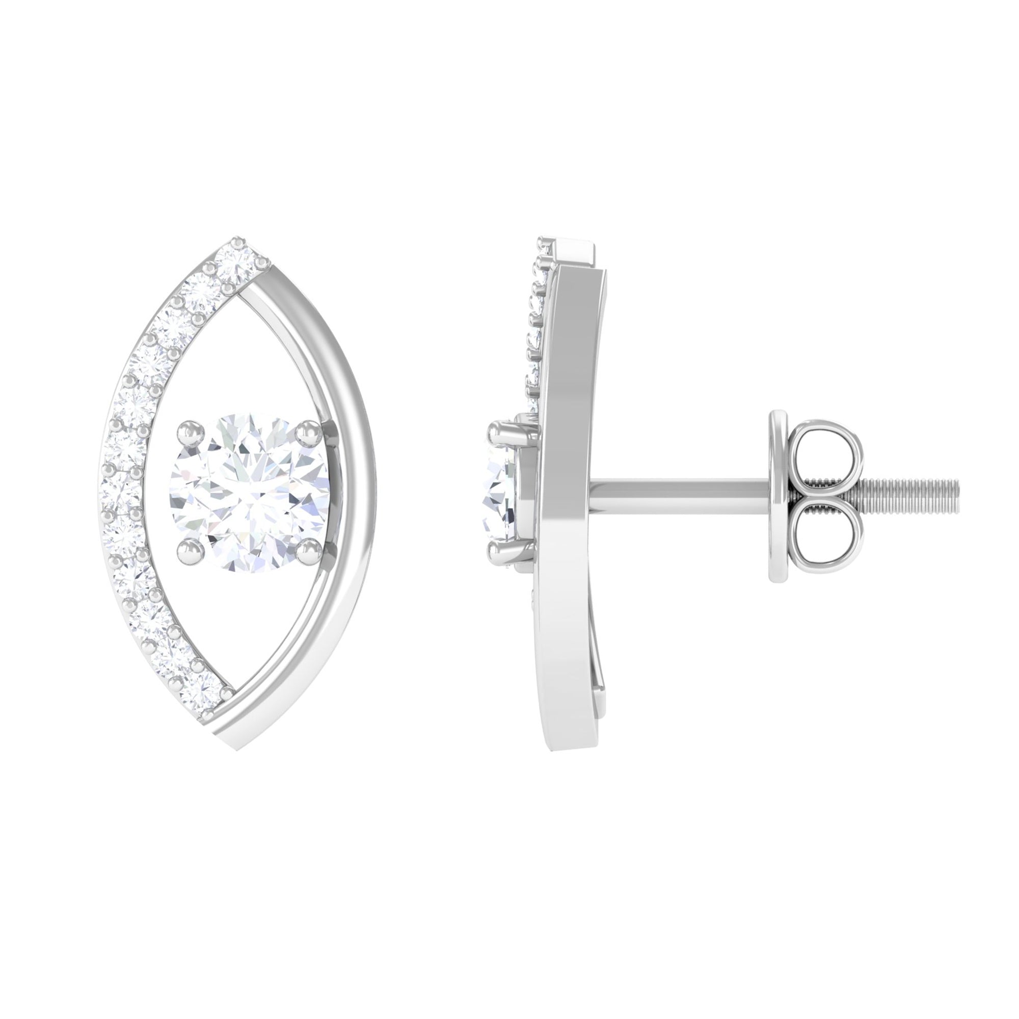 Minimal Lab Grown Diamond Stud Earrings Lab Grown Diamond - ( EF-VS ) - Color and Clarity - Vibrant Grown Labs