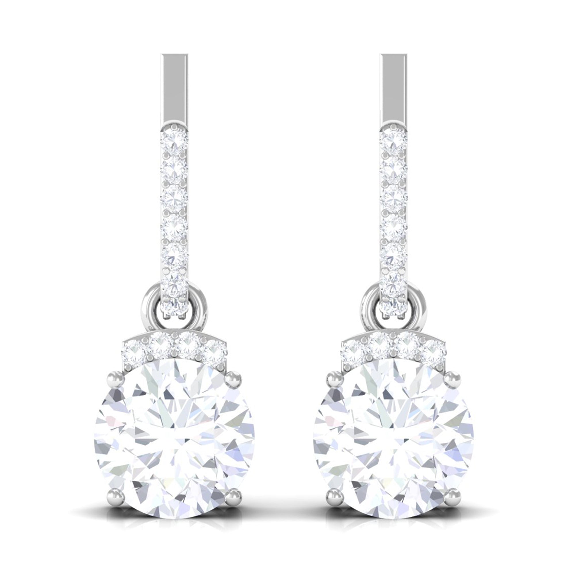 Vibrant Grown Labs-Round Lab Grown Diamond Drop Earrings