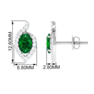 Vibrant Grown Labs-Minimal Lab Created Emerald Stud Earrings for Women