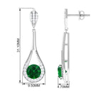 Vibrant Grown Labs-Round Lab Grown Emerald Drop Earrings