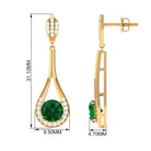 Vibrant Grown Labs-Round Lab Grown Emerald Drop Earrings