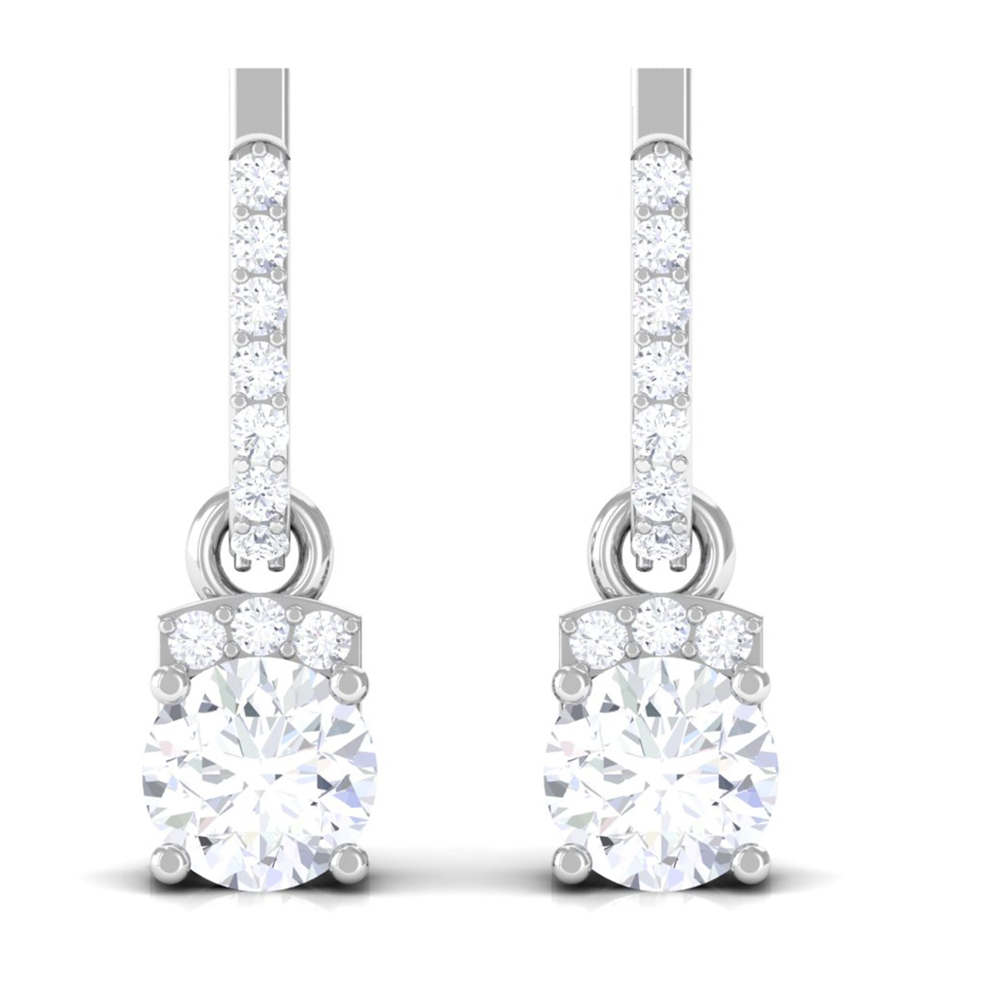 Vibrant Grown Labs-Round Lab Grown Diamond Drop Earrings