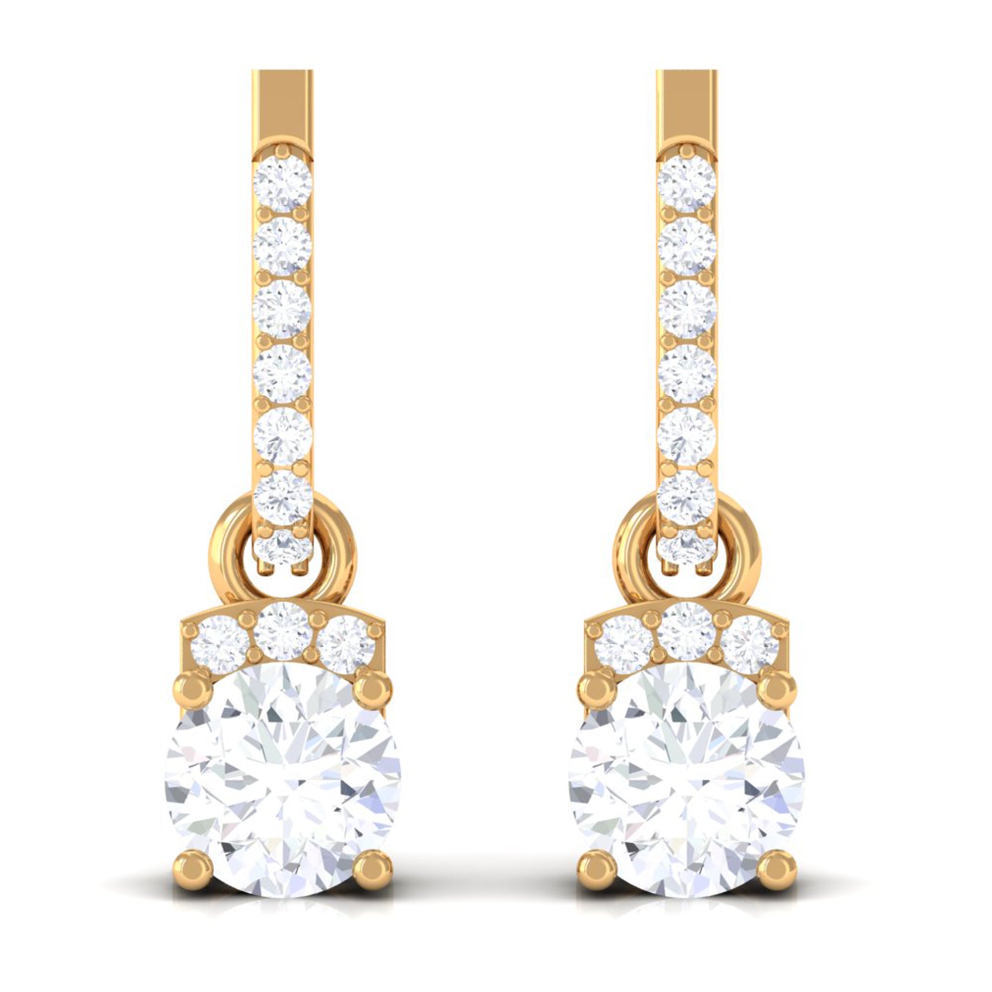 Vibrant Grown Labs-Round Lab Grown Diamond Drop Earrings