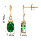 Vibrant Grown Labs-Created Emerald Statement Dangle Earrings with Accent