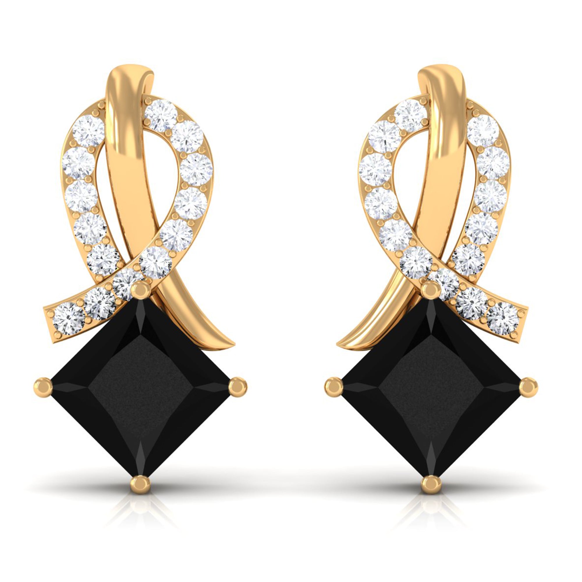 Vibrant Grown Labs-Created Black Diamond Minimal Stud Earrings