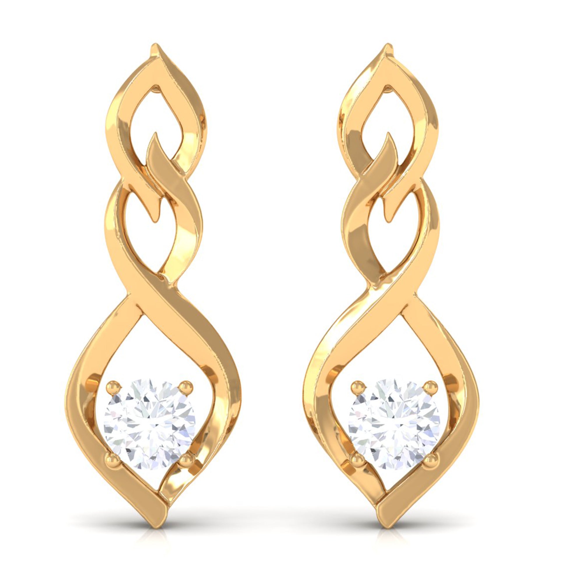 Vibrant Grown Labs-Lab Grown Diamond Solitaire Infinity Drop Earrings for Women