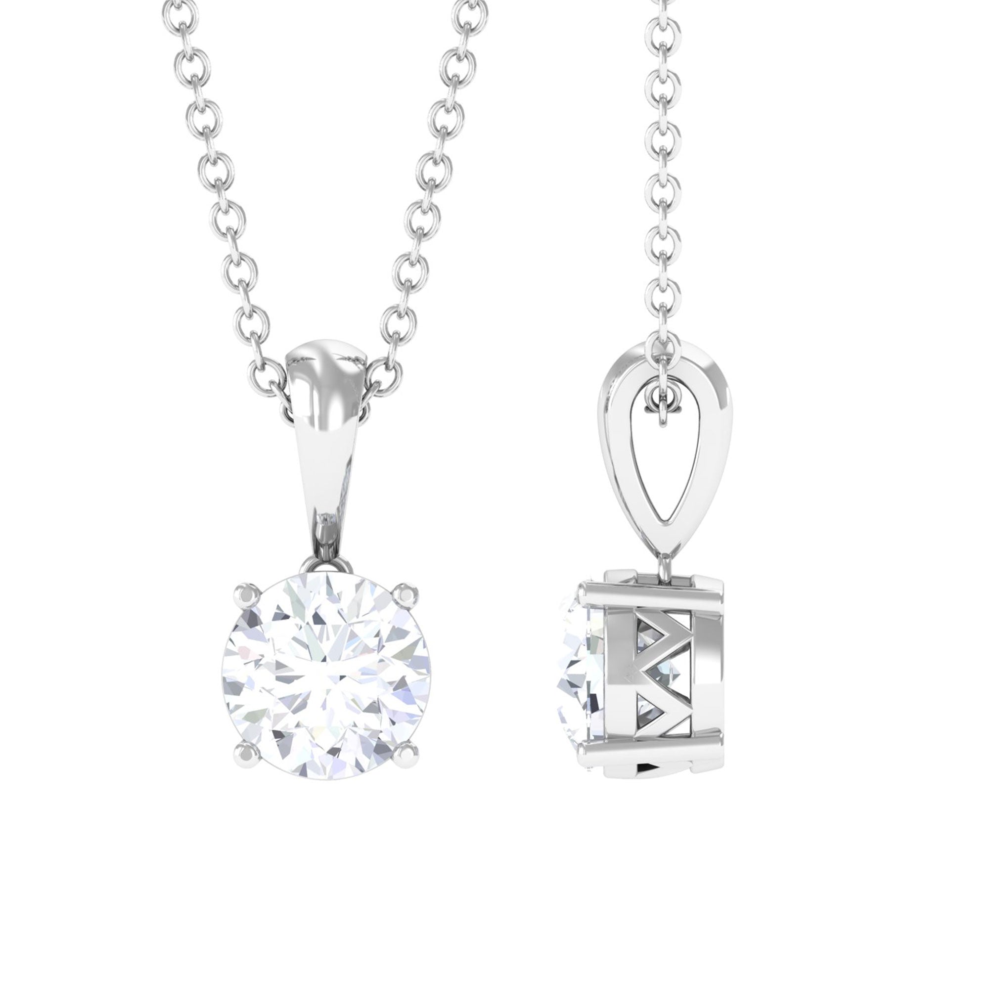 Vibrant Grown Labs-Round Lab Grown Diamond Solitaire Pendant Necklace