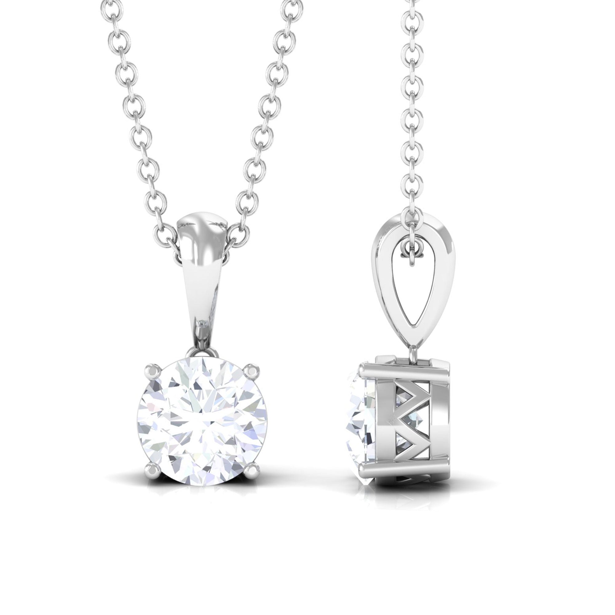 Vibrant Grown Labs-Round Lab Grown Diamond Solitaire Pendant Necklace