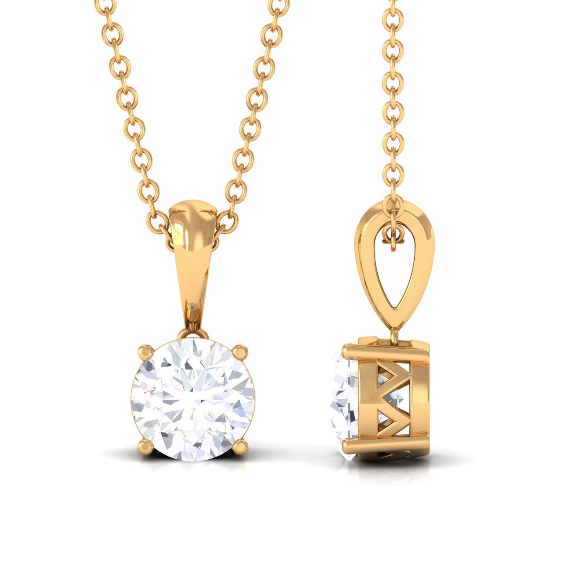 Vibrant Grown Labs-Round Lab Grown Diamond Solitaire Pendant Necklace