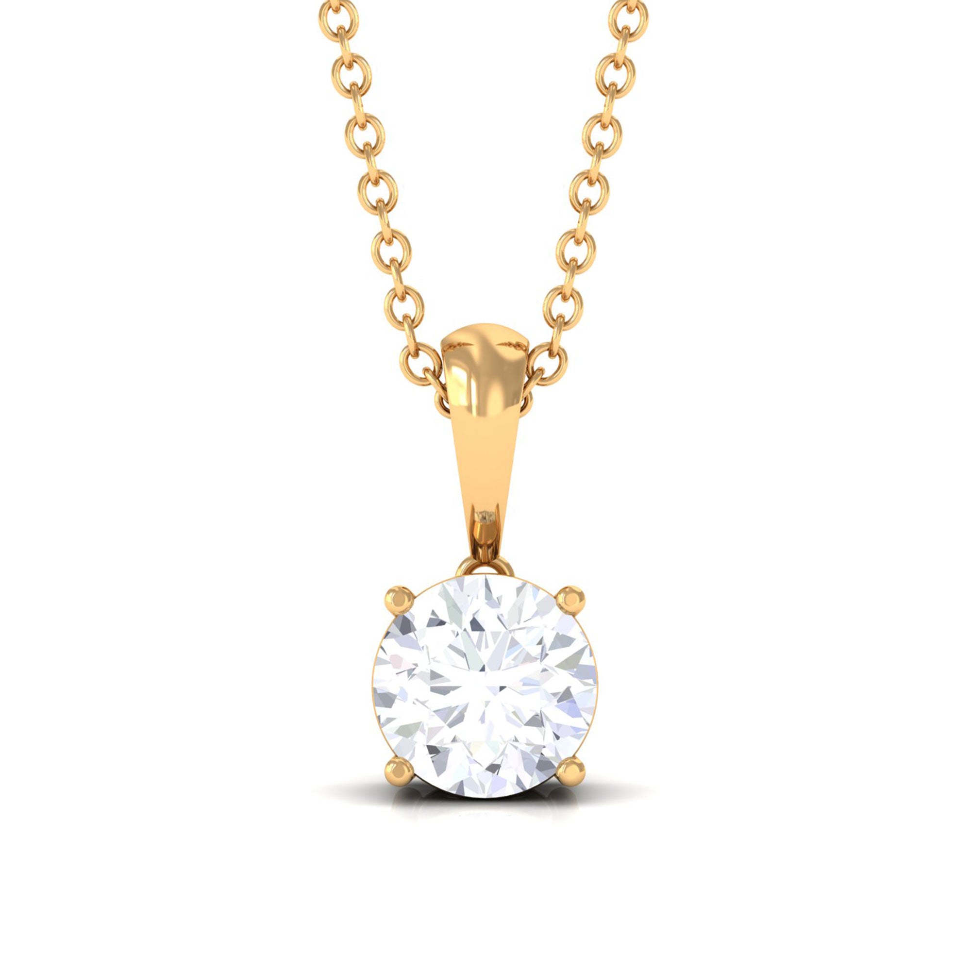 Vibrant Grown Labs-Round Lab Grown Diamond Solitaire Pendant Necklace