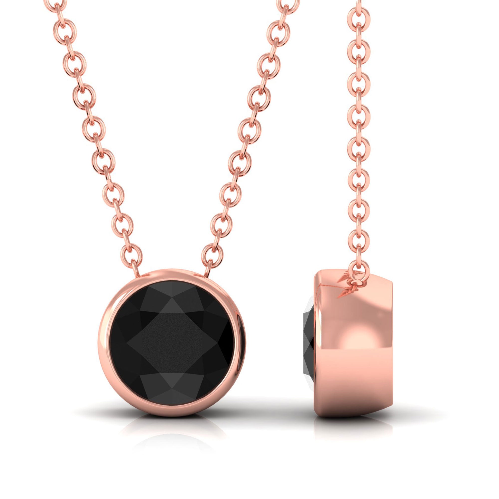 Vibrant Grown Labs-Lab Created Black Diamond Solitaire Necklace