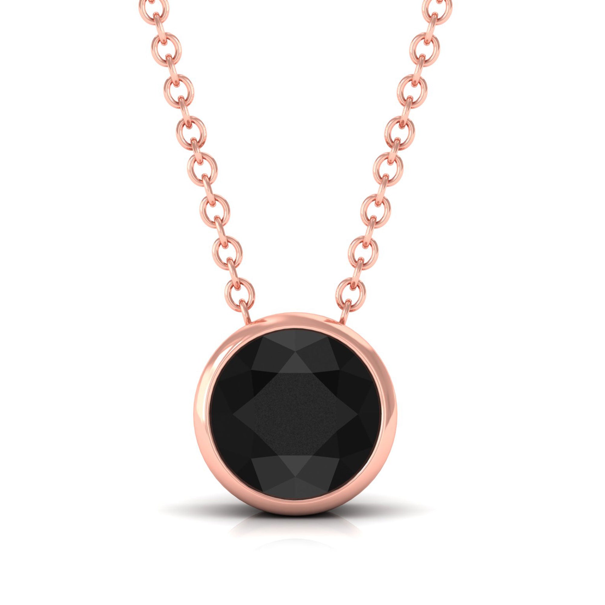 Vibrant Grown Labs-Lab Created Black Diamond Solitaire Necklace