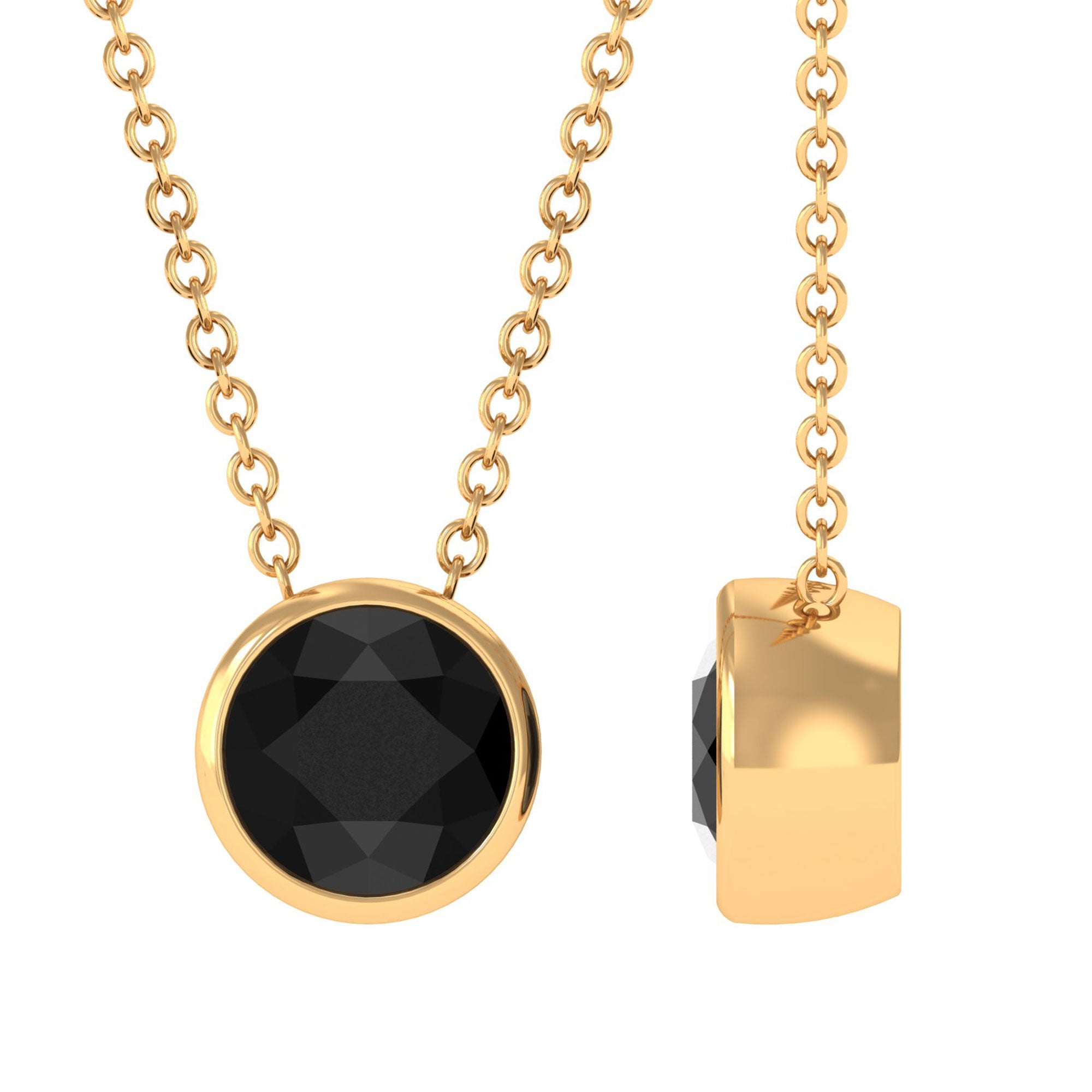 Vibrant Grown Labs-Lab Created Black Diamond Solitaire Necklace