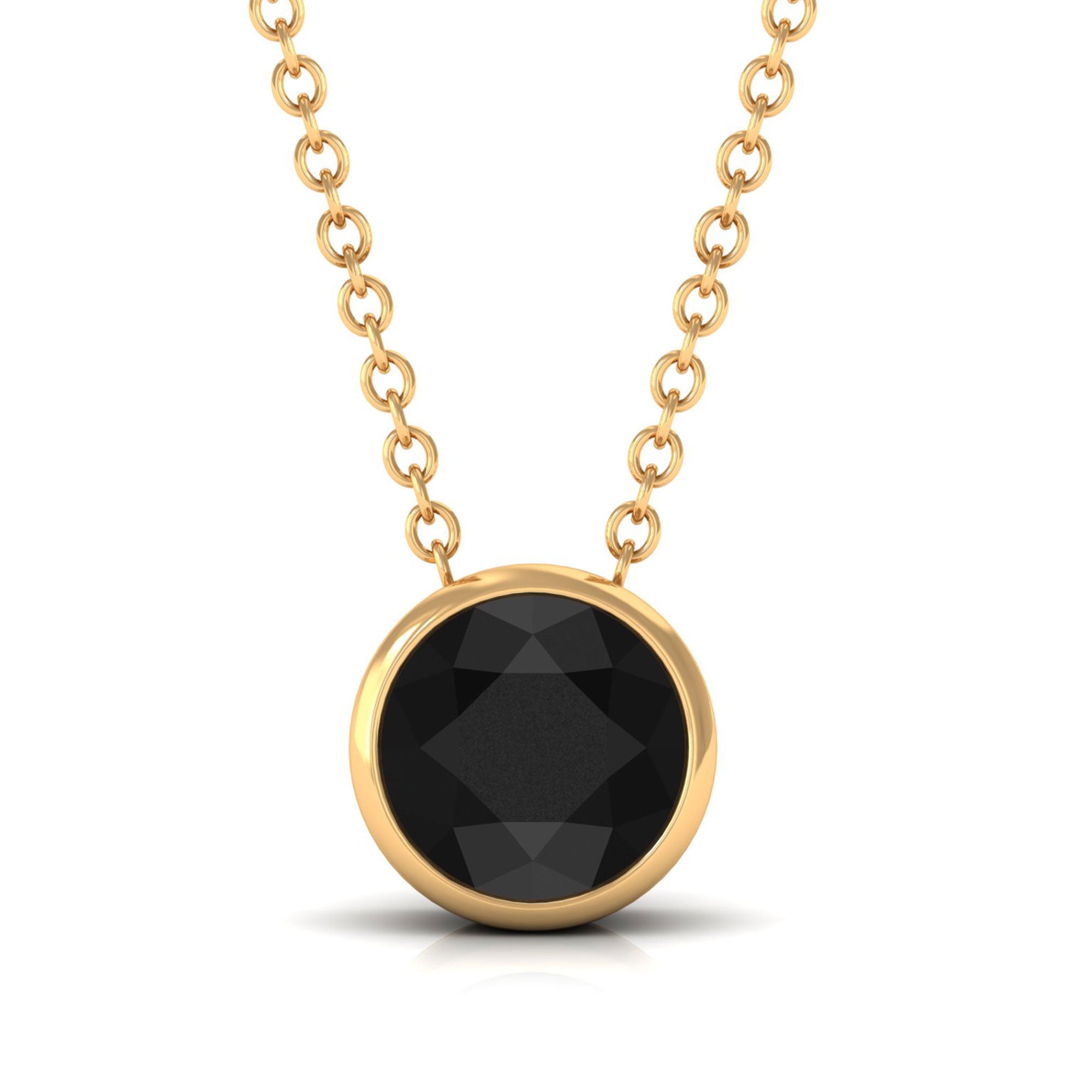 Vibrant Grown Labs-Lab Created Black Diamond Solitaire Necklace