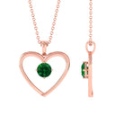 Vibrant Grown Labs-Lab Grown Emerald Heart Pendant Necklace