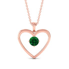 Vibrant Grown Labs-Lab Grown Emerald Heart Pendant Necklace