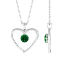 Vibrant Grown Labs-Lab Grown Emerald Heart Pendant Necklace