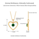 Vibrant Grown Labs-Lab Grown Emerald Heart Pendant Necklace