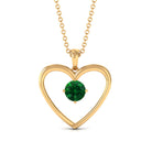 Vibrant Grown Labs-Lab Grown Emerald Heart Pendant Necklace