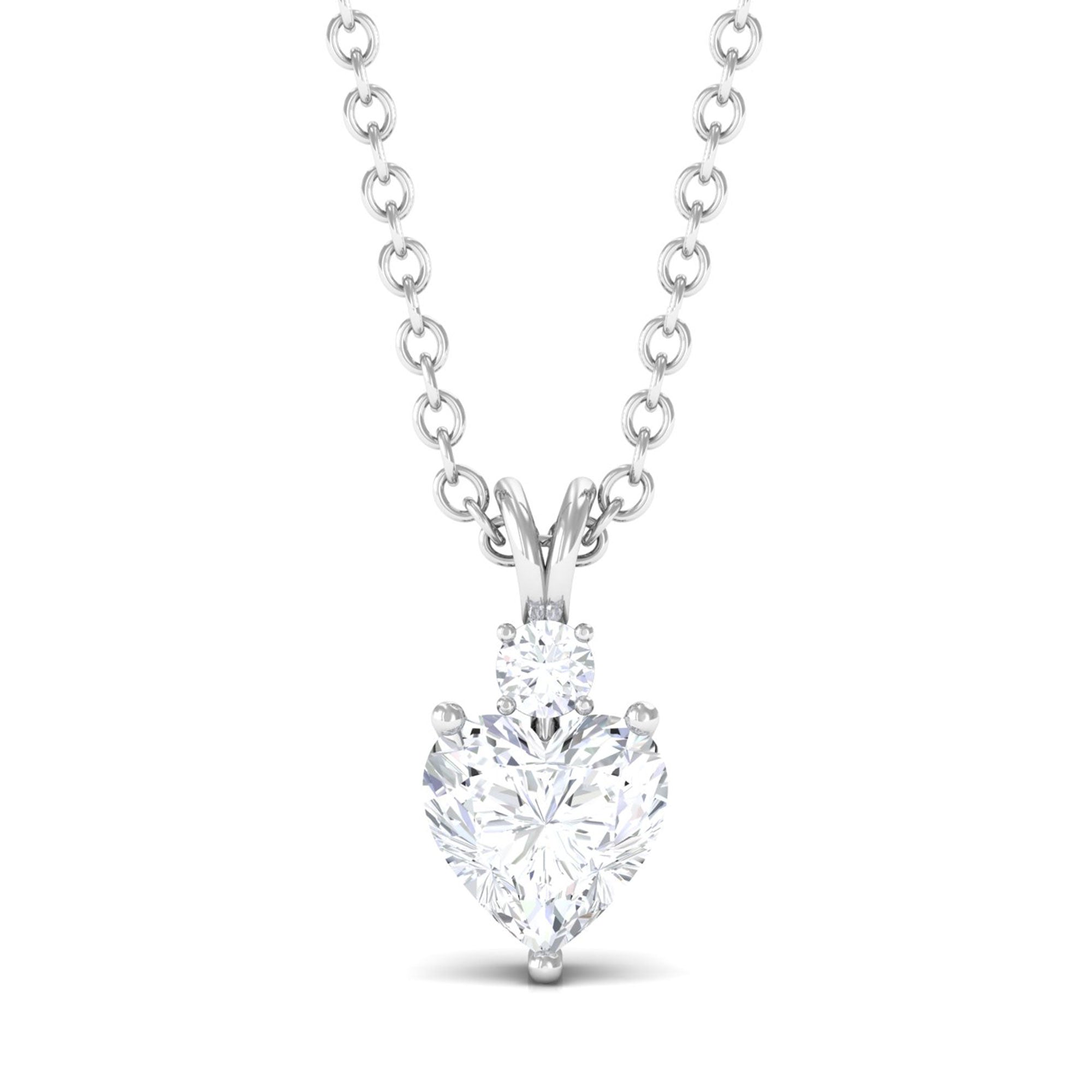 Vibrant Grown Labs-Heart Shape Lab Grown Diamond Solitaire Pendant Necklace