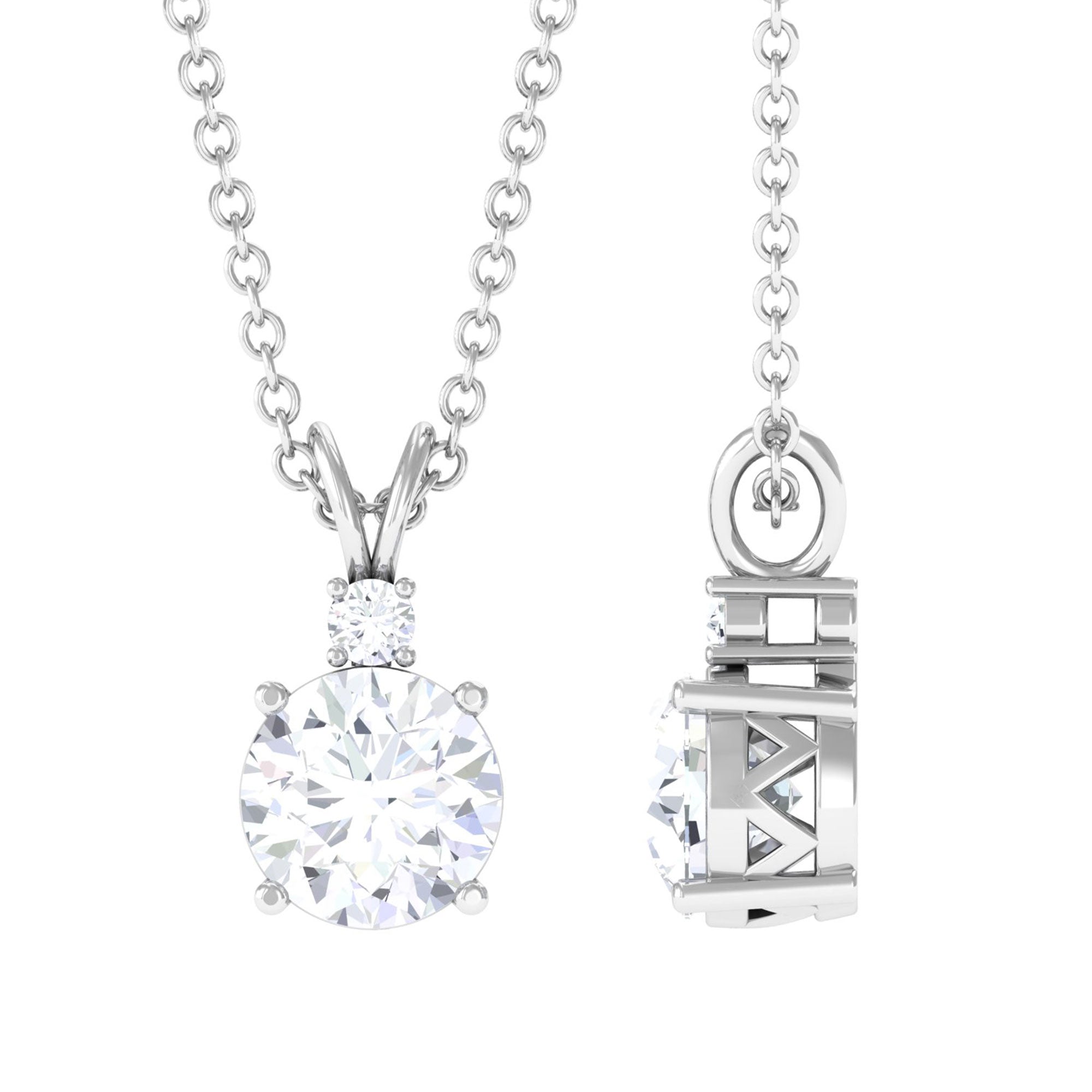 Vibrant Grown Labs-Round Solitaire Lab Grown Diamond Pendant Necklace