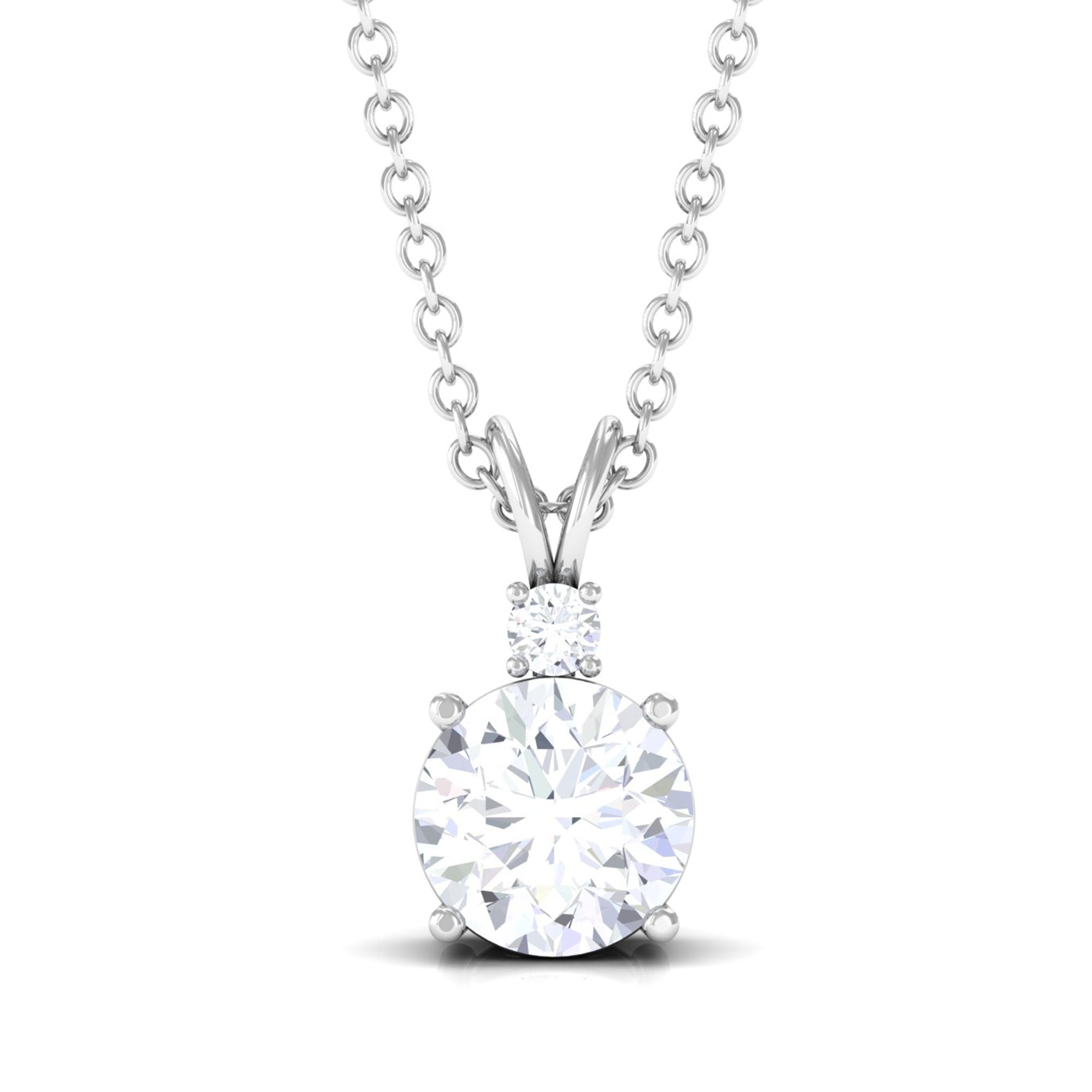 Vibrant Grown Labs-Round Solitaire Lab Grown Diamond Pendant Necklace