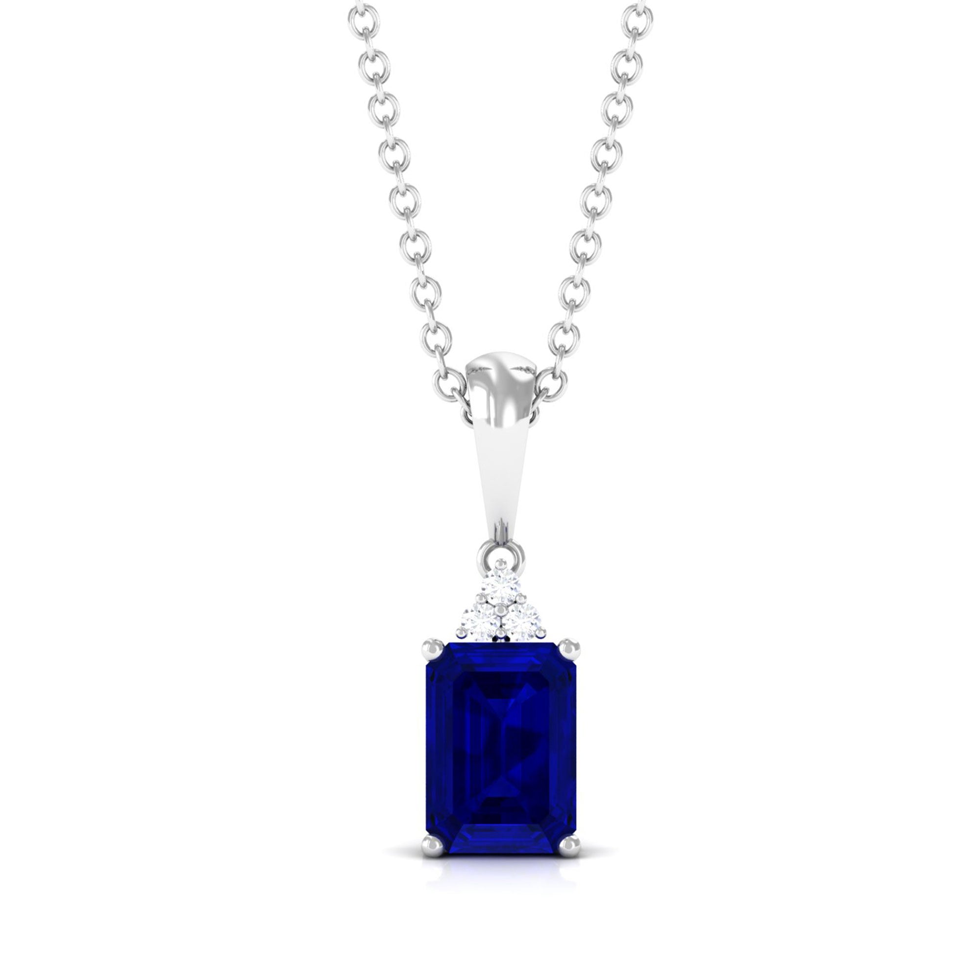 Vibrant Grown Labs-Lab Grown Blue Sapphire Minimal Pendant Necklace