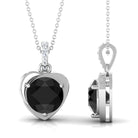 Vibrant Grown Labs-Heart Shape Pendant Necklace with Lab Grown Black Diamond