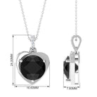 Vibrant Grown Labs-Heart Shape Pendant Necklace with Lab Grown Black Diamond