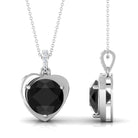 Vibrant Grown Labs-Heart Shape Pendant Necklace with Lab Grown Black Diamond