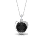 Vibrant Grown Labs-Heart Shape Pendant Necklace with Lab Grown Black Diamond