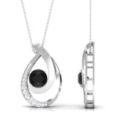 Vibrant Grown Labs-Lab Created Black Diamond Pendant Necklace with Accent