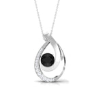 Vibrant Grown Labs-Lab Created Black Diamond Pendant Necklace with Accent