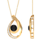 Vibrant Grown Labs-Lab Created Black Diamond Pendant Necklace with Accent