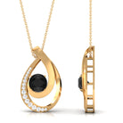 Vibrant Grown Labs-Lab Created Black Diamond Pendant Necklace with Accent