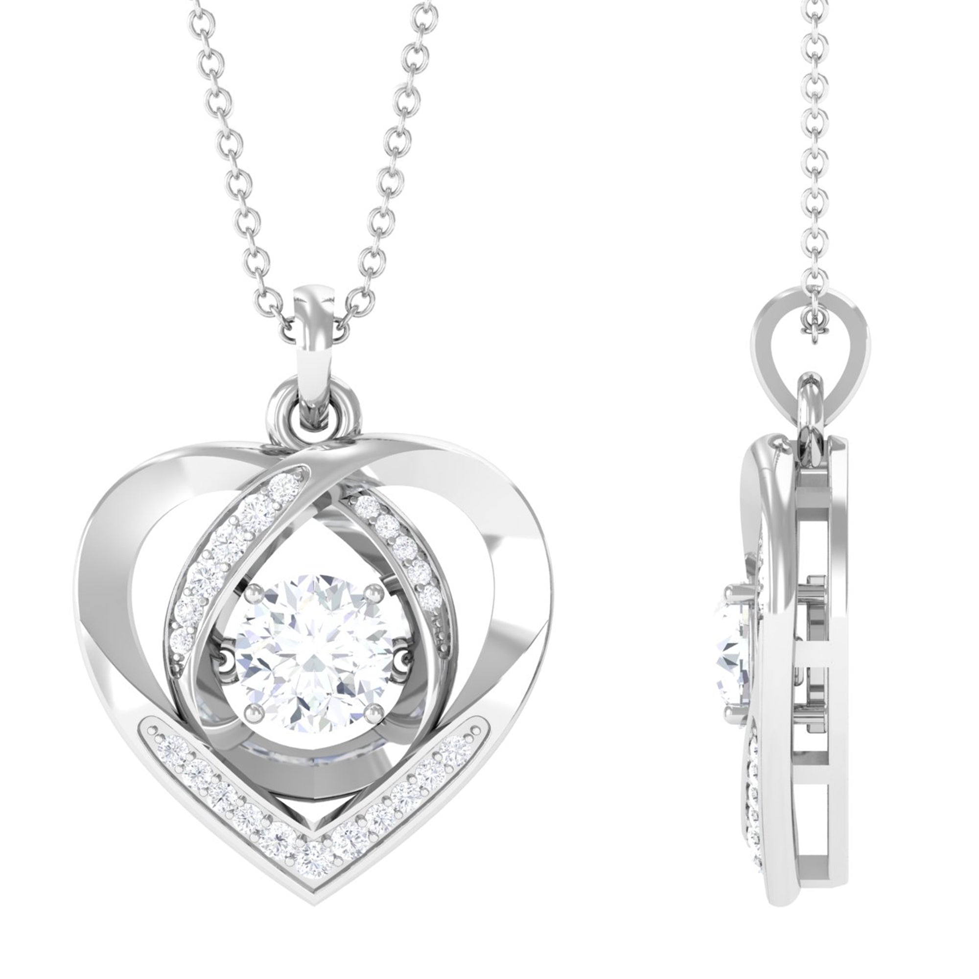 Vibrant Grown Labs-Lab Grown Diamond Heart Pendant Necklace